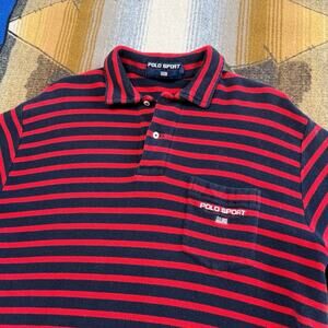 Vintage Y2K Polo Sport Ralph Lauren Striped Polo Shirt Mens Size Large